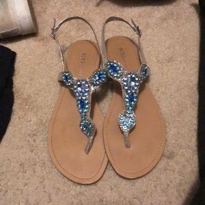 Jeweled strapped sandal